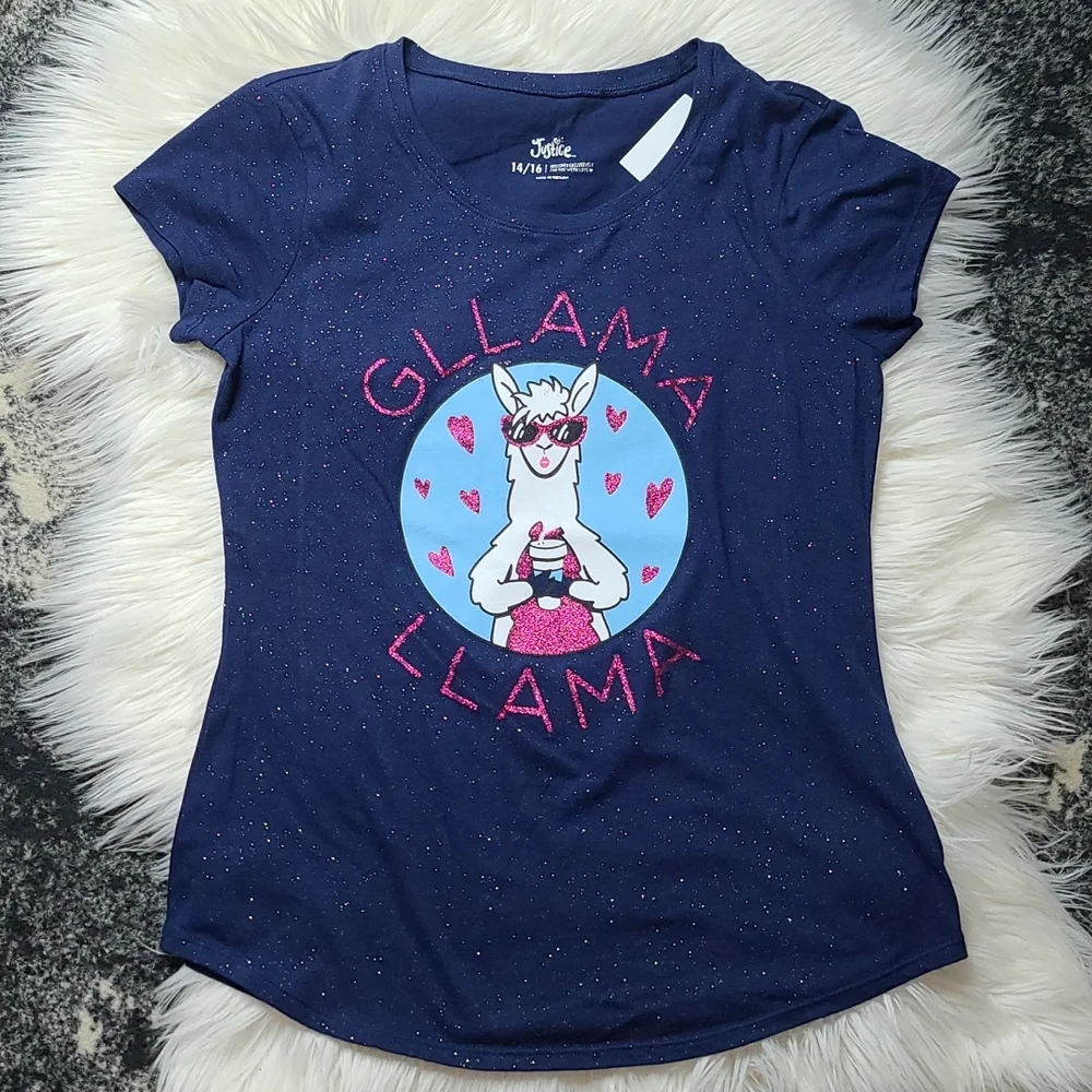 Gllama llama glitter t-shirt new